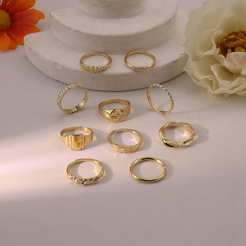 ANGLEQUEEN Chunky Silver Rings for Women Open Stacking Knuckle Ring Silver Adjustable Round Dome Rings Set Minimalist Irregular Statement Ring Women 2025 Fashion Jewelry - Image 5